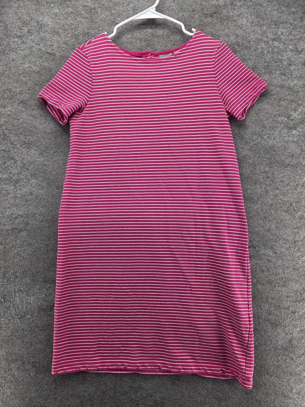 Kenar Dress Womens S Pink Short T-Shirt Shift Short Sleeve Crew Neck Striped